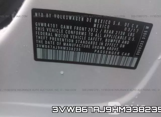3VWB67AJ9HM338235 фото 10