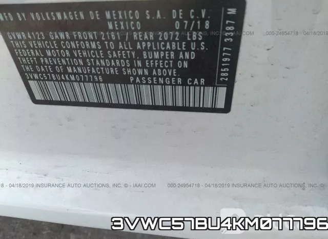 3VWC57BU4KM077796 фото 10