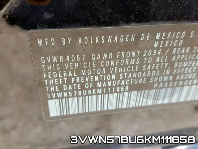 3VWN57BU6KM111858 фото 2