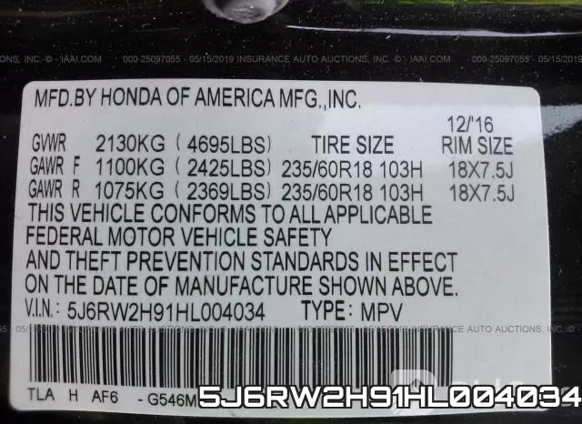 5J6RW2H91HL004034 фото 10