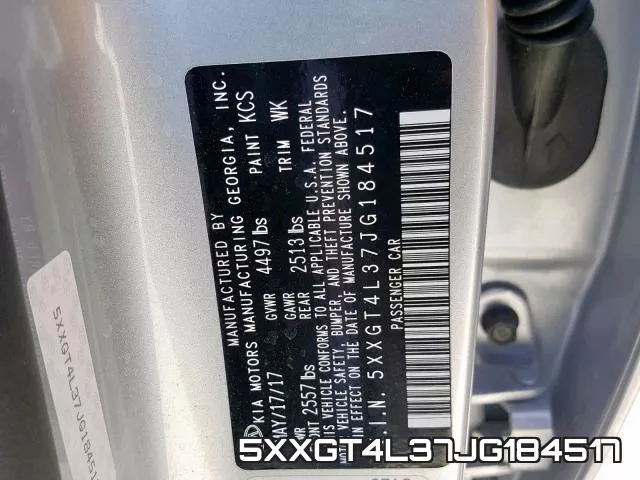 5XXGT4L37JG184517 фото 2