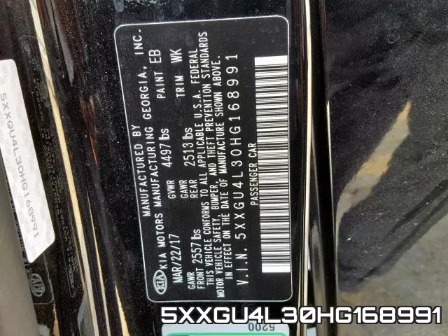 5XXGU4L30HG168991 фото 2