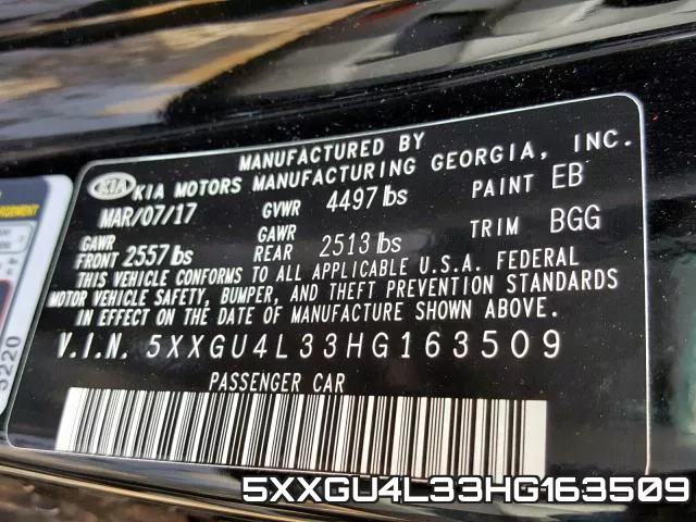 5XXGU4L33HG163509 фото 2