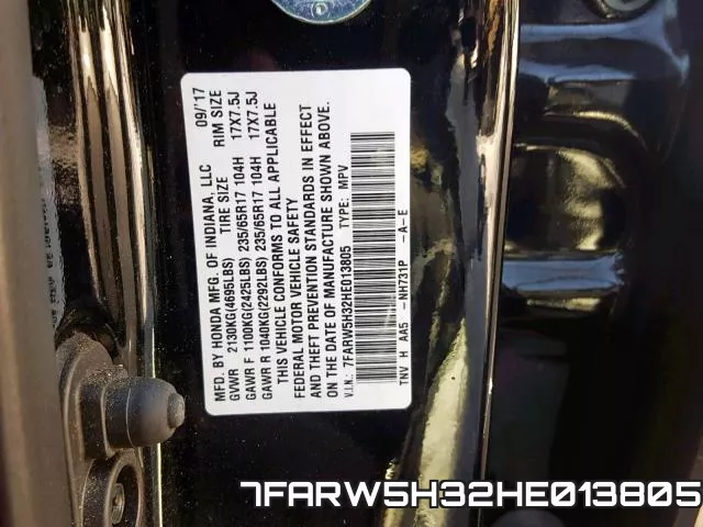 7FARW5H32HE013805 фото 2