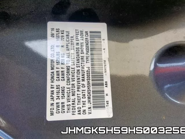 JHMGK5H59HS003256 фото 2