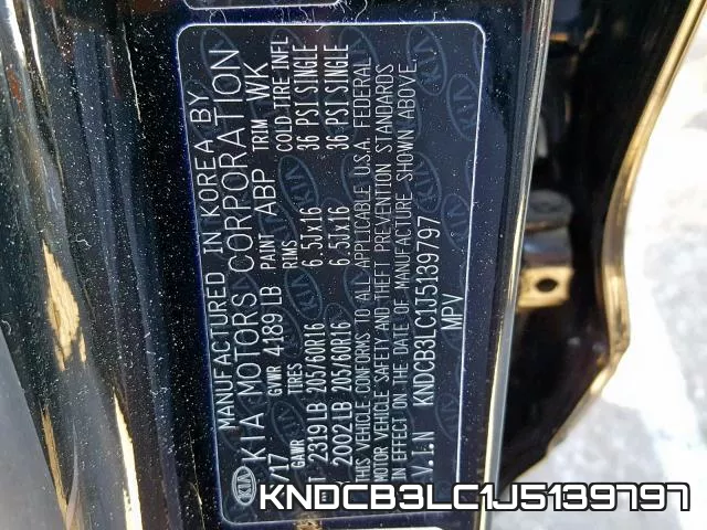 KNDCB3LC1J5139797 фото 2