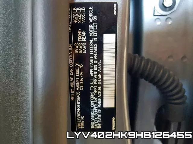 LYV402HK9HB126455 фото 2