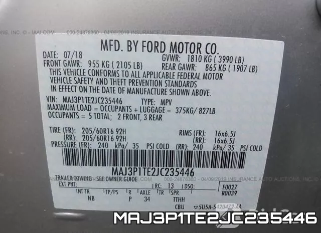 MAJ3P1TE2JC235446 фото 10