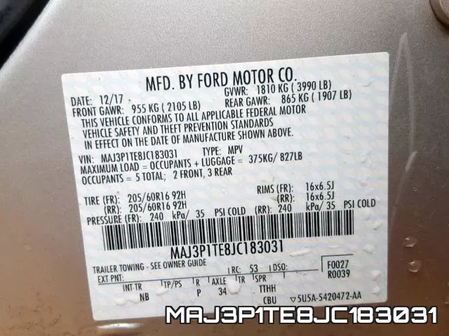 MAJ3P1TE8JC183031 фото 2