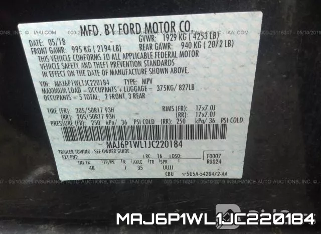 MAJ6P1WL1JC220184 фото 10
