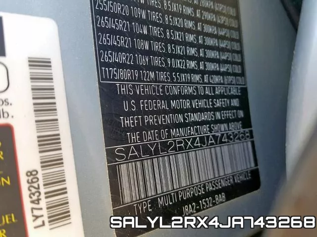 SALYL2RX4JA743268 фото 2