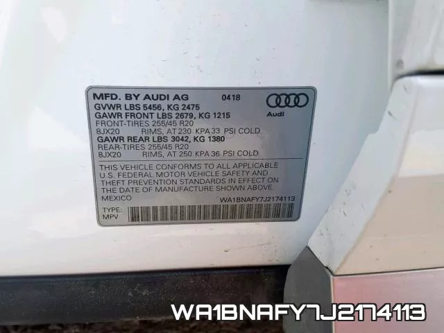WA1BNAFY7J2174113 фото 2