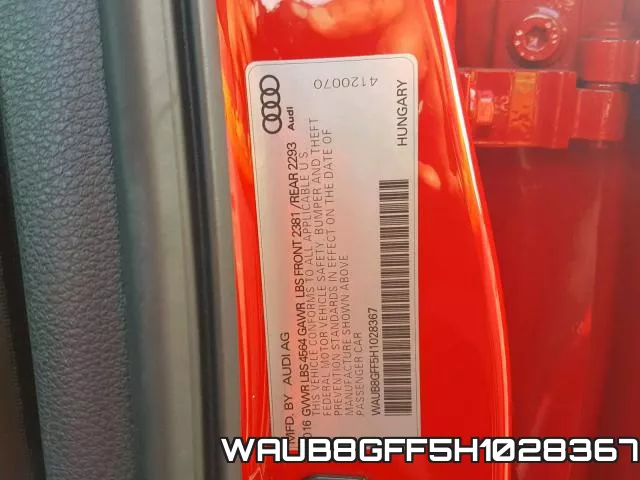 WAUB8GFF5H1028367 фото 2
