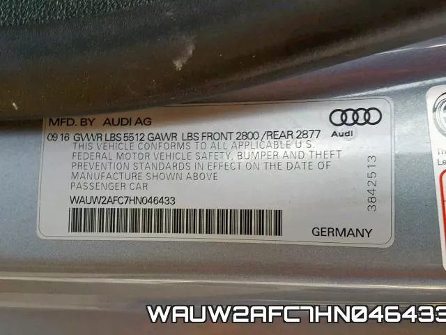 WAUW2AFC7HN046433 фото 2