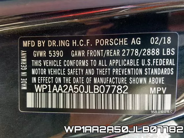 WP1AA2A50JLB07782 фото 2