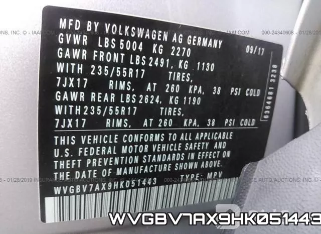 WVGBV7AX9HK051443 фото 10