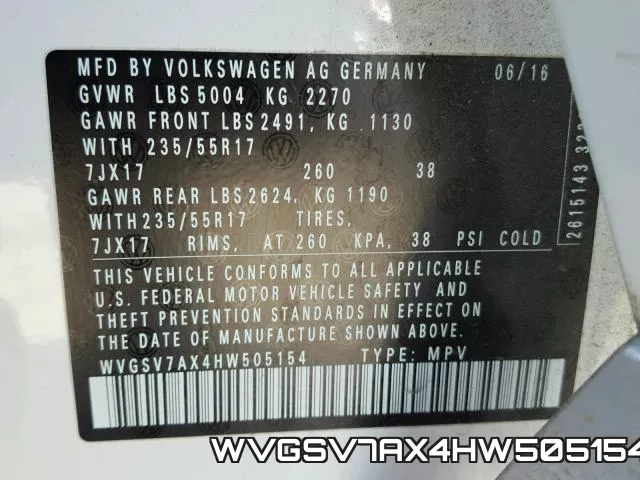 WVGSV7AX4HW505154 фото 2