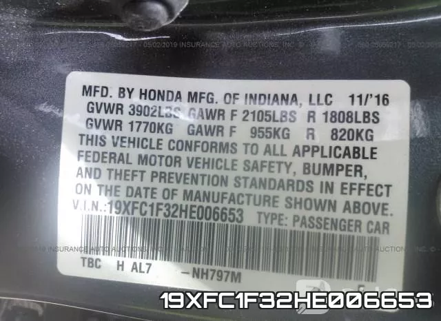 19XFC1F32HE006653 фото 10