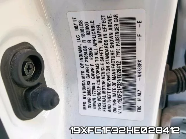 19XFC1F32HE028412 фото 2
