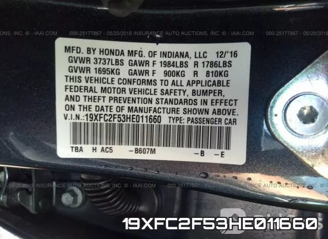 19XFC2F53HE011660 фото 10