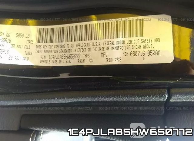 1C4PJLAB5HW650772 фото 10