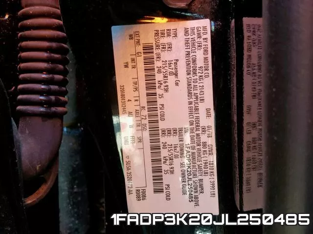 1FADP3K20JL250485 фото 2