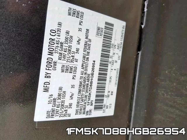 1FM5K7D88HGB26954 фото 2