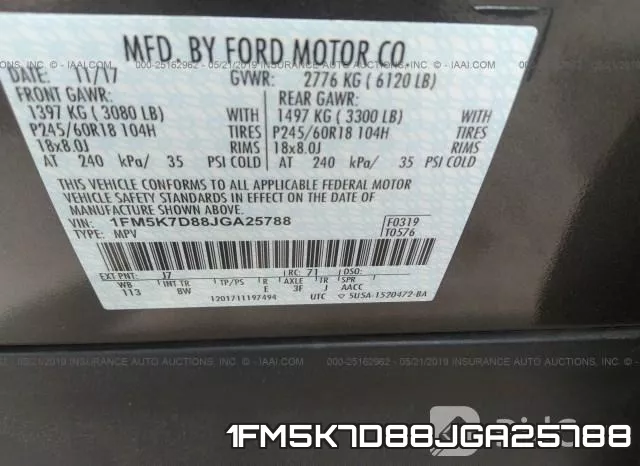 1FM5K7D88JGA25788 фото 10