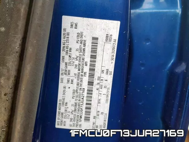 1FMCU0F73JUA27169 фото 2