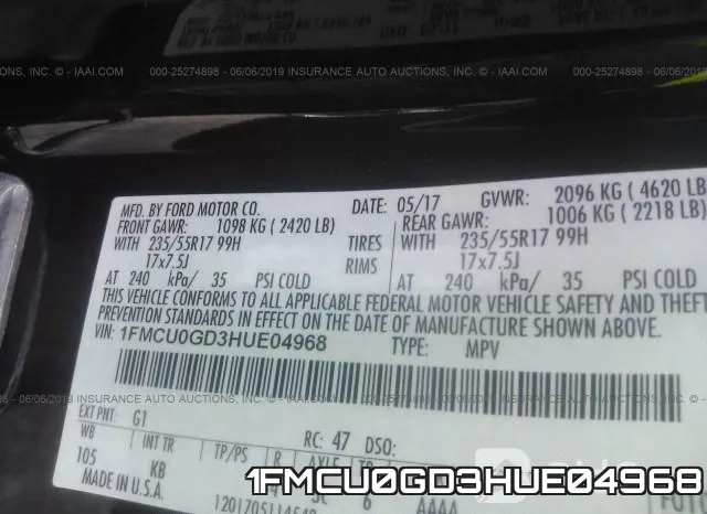 1FMCU0GD3HUE04968 фото 10