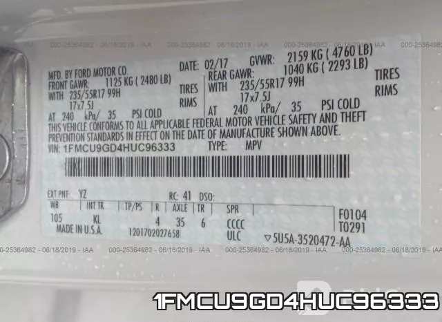 1FMCU9GD4HUC96333 фото 10