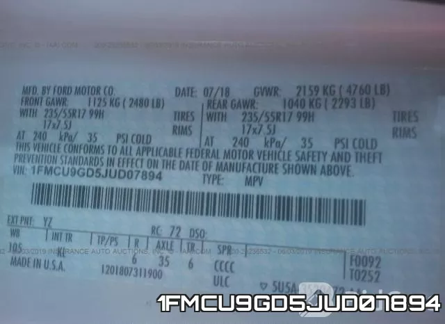 1FMCU9GD5JUD07894 фото 10