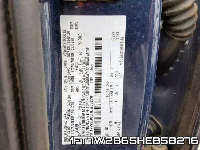 1FT7W2B65HEB58276 фото 2