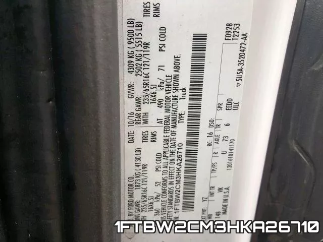 1FTBW2CM3HKA26710 фото 2
