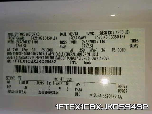 1FTEX1CBXJKD59432 фото 2