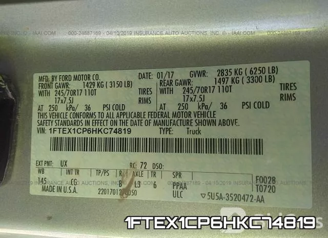 1FTEX1CP6HKC74819 фото 10