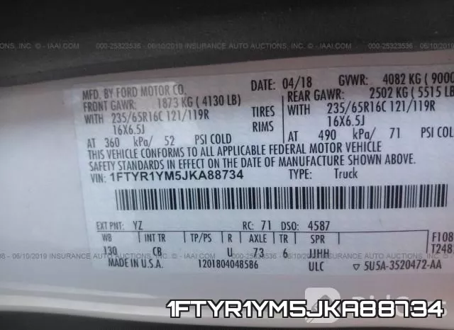 1FTYR1YM5JKA88734 фото 10