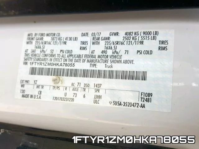 1FTYR1ZM0HKA78055 фото 2
