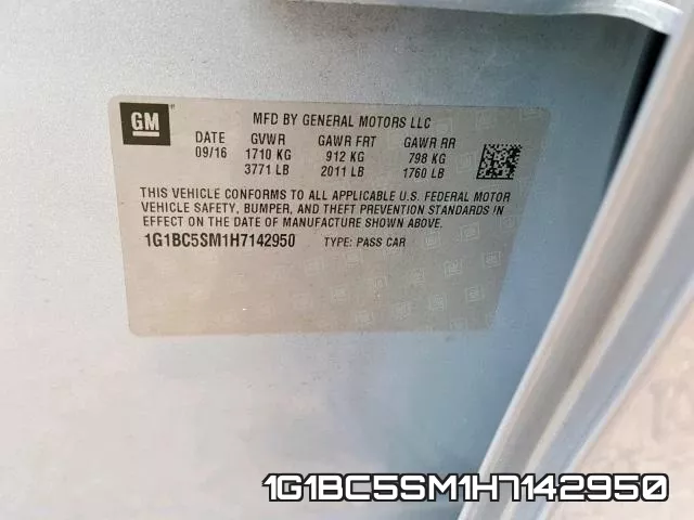 1G1BC5SM1H7142950 фото 2