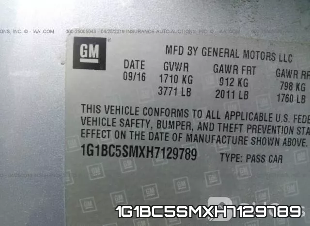1G1BC5SMXH7129789 фото 10
