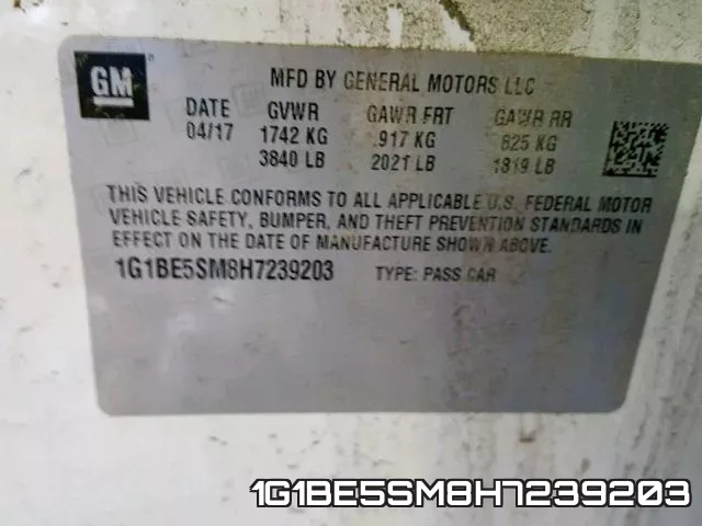 1G1BE5SM8H7239203 фото 2
