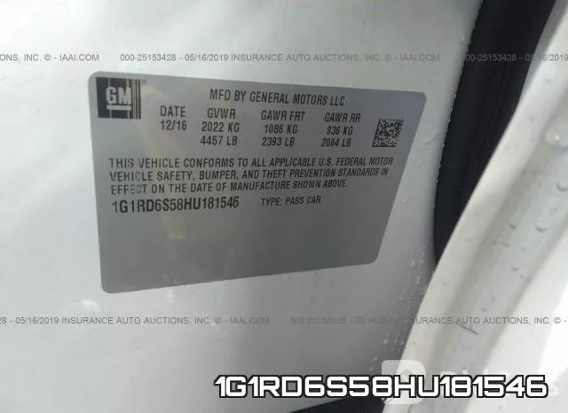 1G1RD6S58HU181546 фото 10