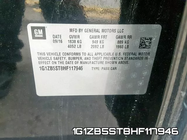 1G1ZB5ST8HF117946 фото 2