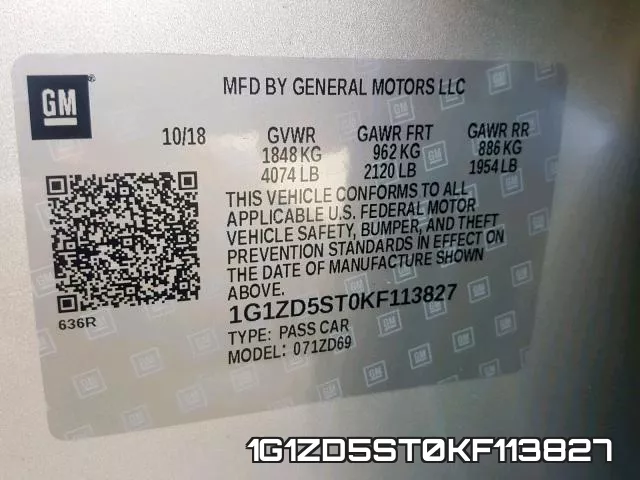 1G1ZD5ST0KF113827 фото 2