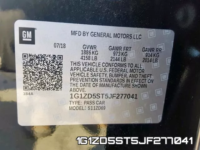 1G1ZD5ST5JF277041 фото 2