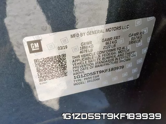 1G1ZD5ST9KF183939 фото 2