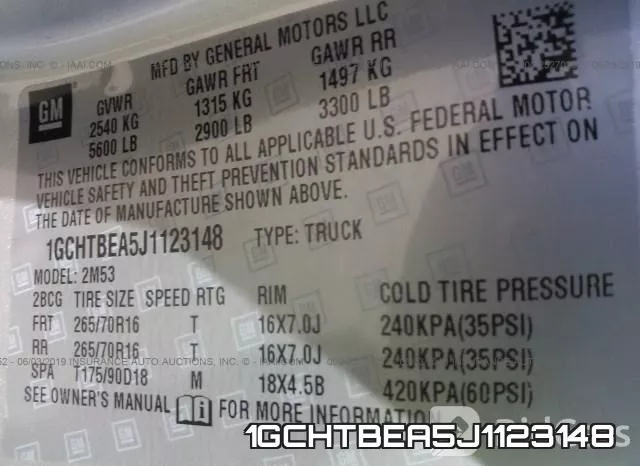 1GCHTBEA5J1123148 фото 10