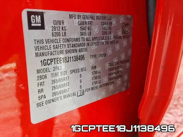 1GCPTEE18J1138496 фото 2