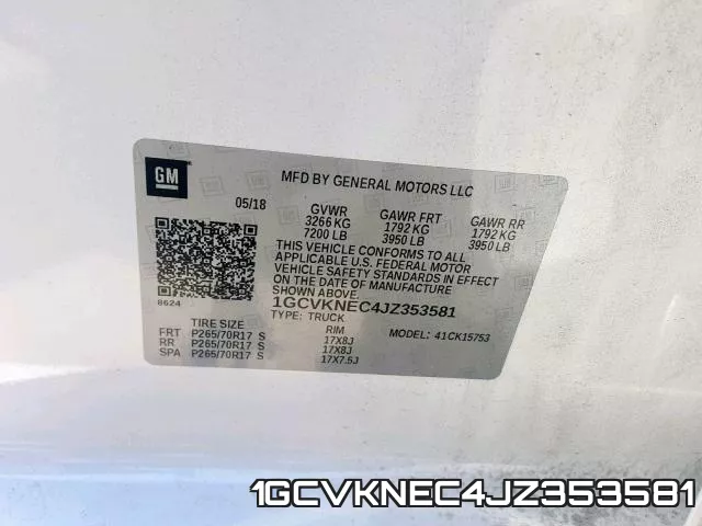 1GCVKNEC4JZ353581 фото 2