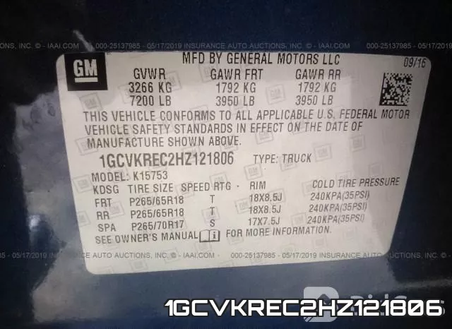 1GCVKREC2HZ121806 фото 10